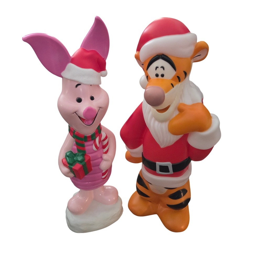 Disney Tigger Piglet Christmas Blow Mold Set 2 ft. Plastic Holiday Decor Gemmy